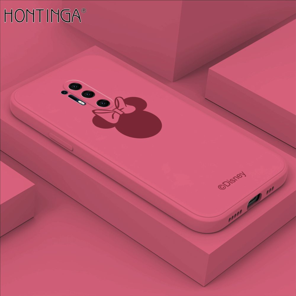 Hontinga for OnePlus 8 Pro Case Cartoon Mouse Phone Case Soft Square Edge Silicone Cases Full Lens Cover Shockproof Protection Cover