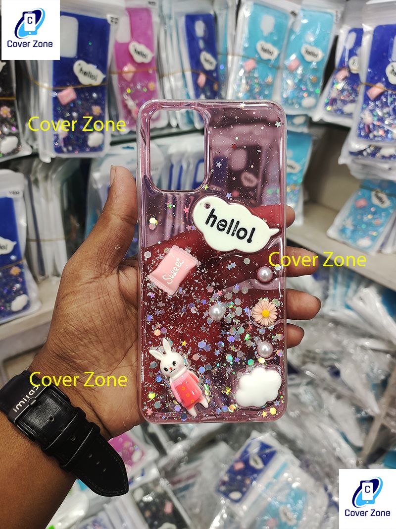 For Samsung Galaxy M02S 3D Cartoon Glitter Quicksand Phone Case For Samsung M02S Back Cover