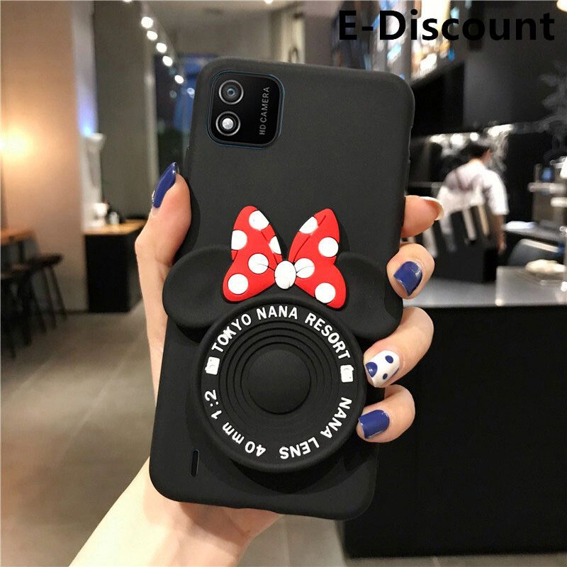 For Wiko Y62 Case Cute Cartoon Camera Stand Holder Silicone Soft Cases for Wiko Y62 Makeup Mirror Phone Cover Back Cover