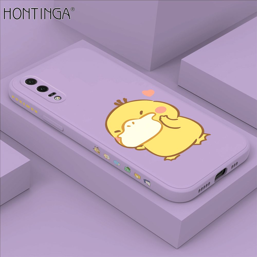 Hontinga for Huawei P20 Case Side Design Trendy Cartoon Sign Back Cover Soft Square Edge Pattern Liquid Silicone Phone Cases