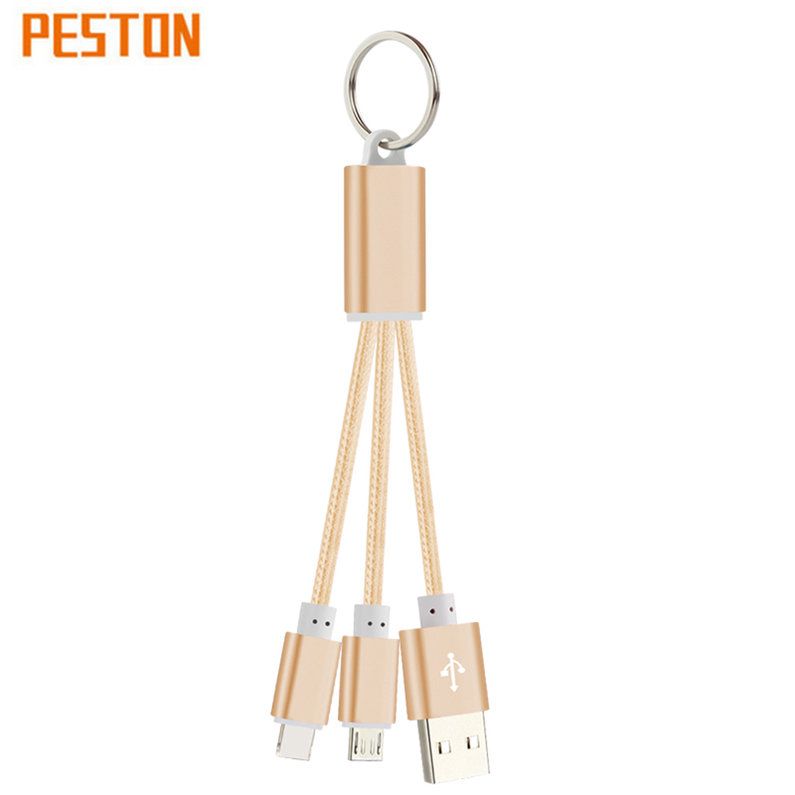 Keychain Nylon Micro Data Wire USB Data Cable Portable Charging Nylon Cable