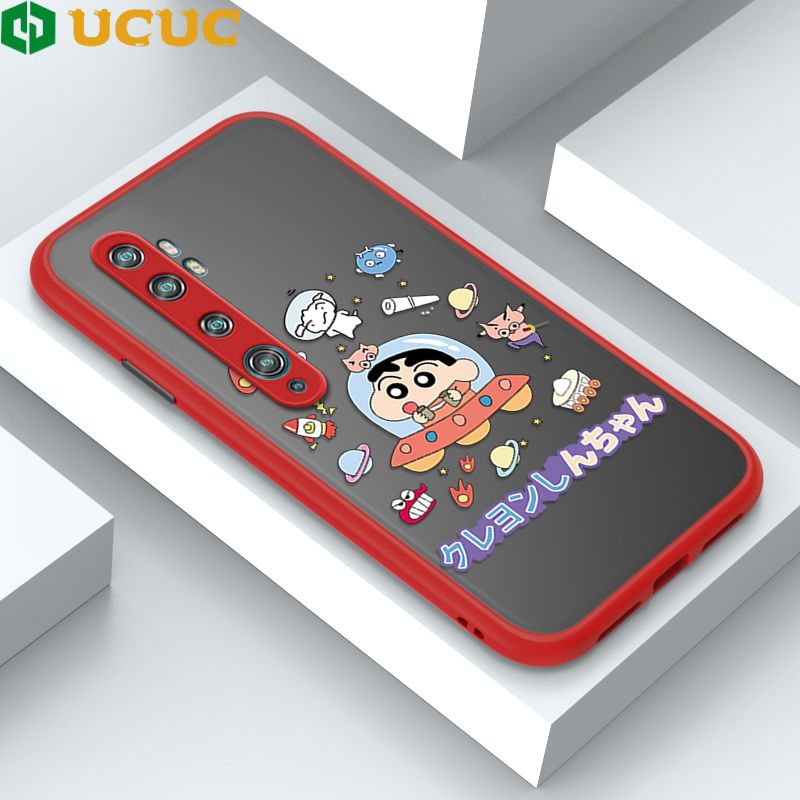 UCUC for Xiaomi Note 10 / Note 10 Pro / CC9 Pro Back Cover Spaceship Shinchan Frosted Transparent Hard Phone Case Thin Shockproof Full Cover Camera Protect Case