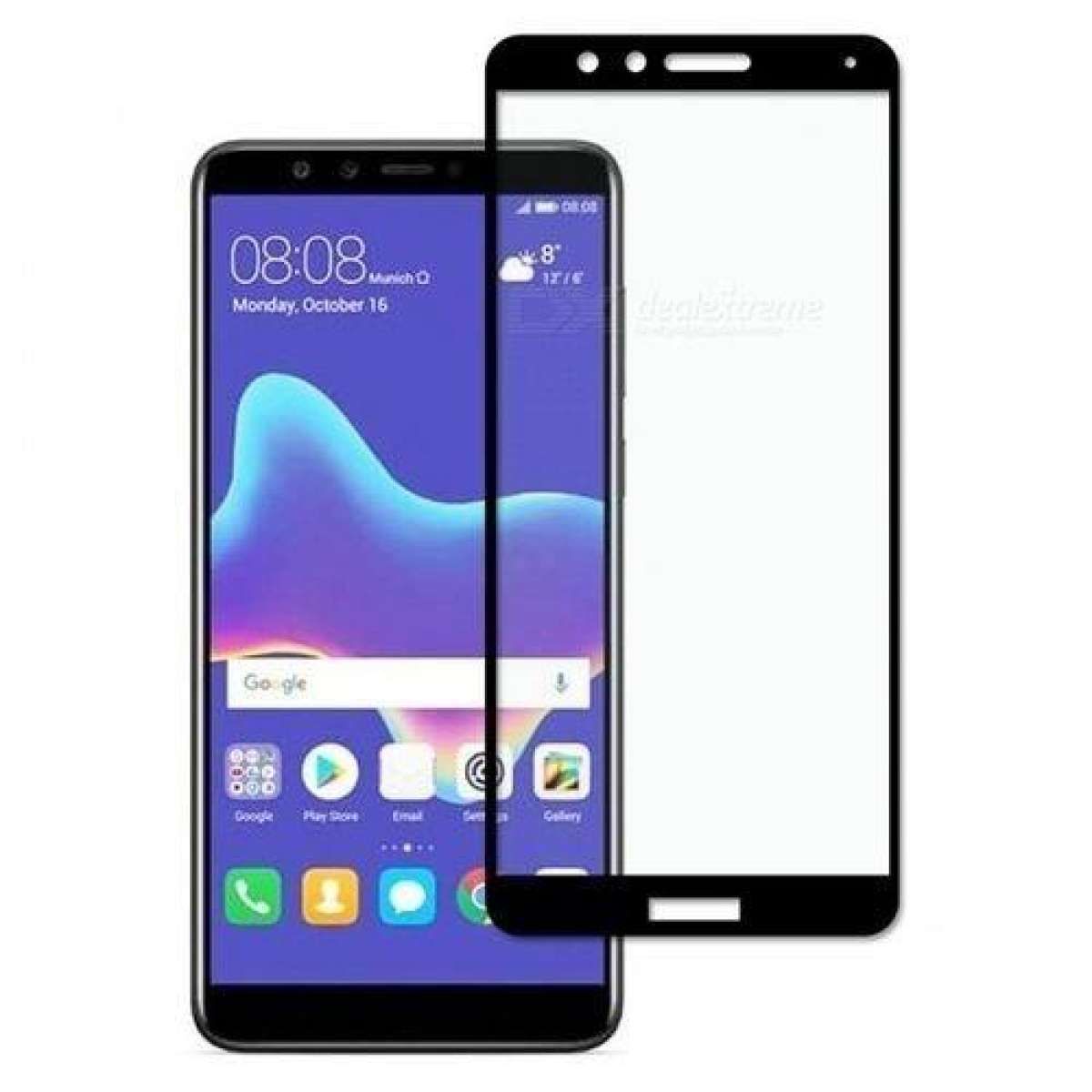 5D Screen Protector for Huawei Y7 Pro - Black and Transparent