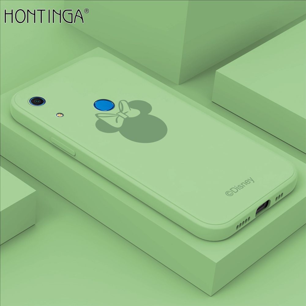 Hontinga for Huawei Y6S Case Cartoon Mouse Phone Case Soft Square Edge Silicone Cases Full Lens Cover Shockproof Protection Cover