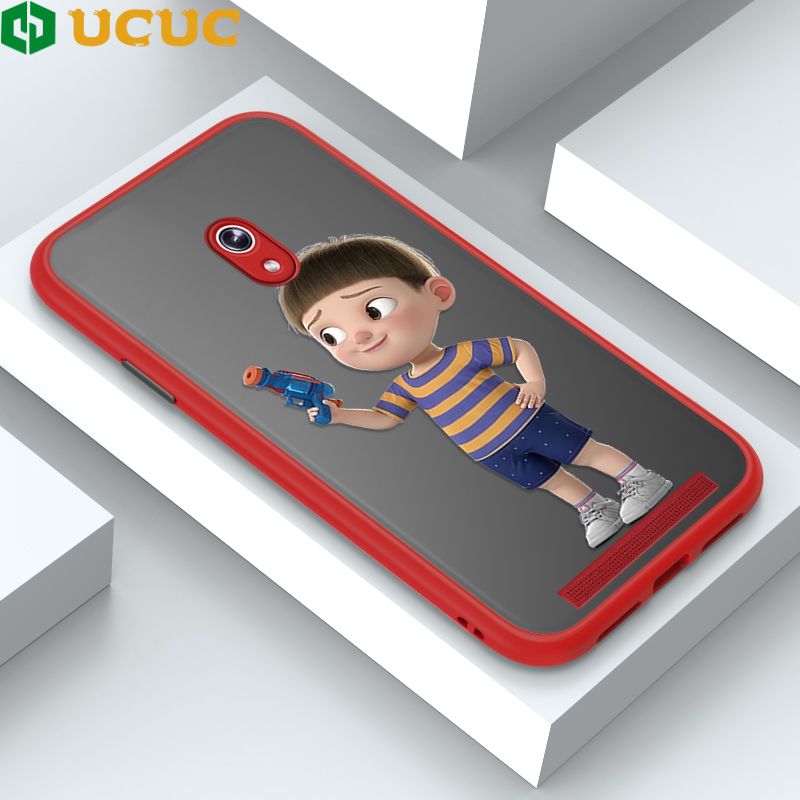 UCUC for ASUS 6 Case Cute Cartoon Character Little Boy Frosted Transparent Phone Cases Shockproof Soft Edge Full Cover Camera Protect Case
