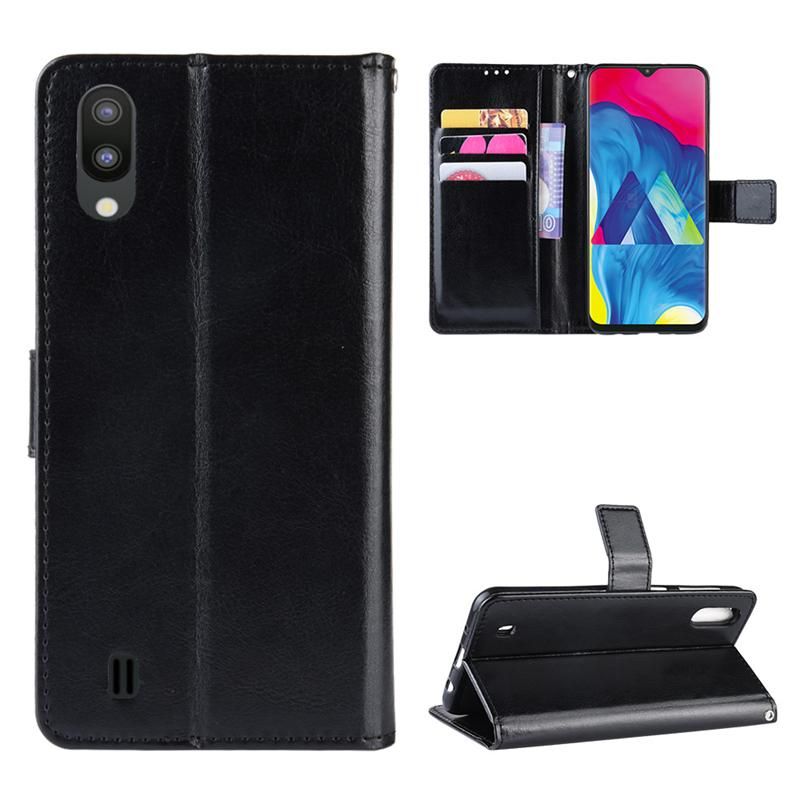 Holster Flip Stand Wallet Crazy Horse PU Leather Case For Samsung Galaxy M10 Cover