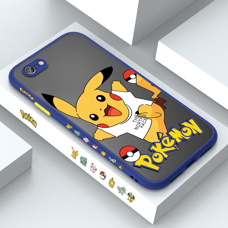 ZeroQiQi for OPPO A71 Case White Clothes Pikachu Side Printing Cover Frosted Ultra Thin Protective Anti Fall Phone Case