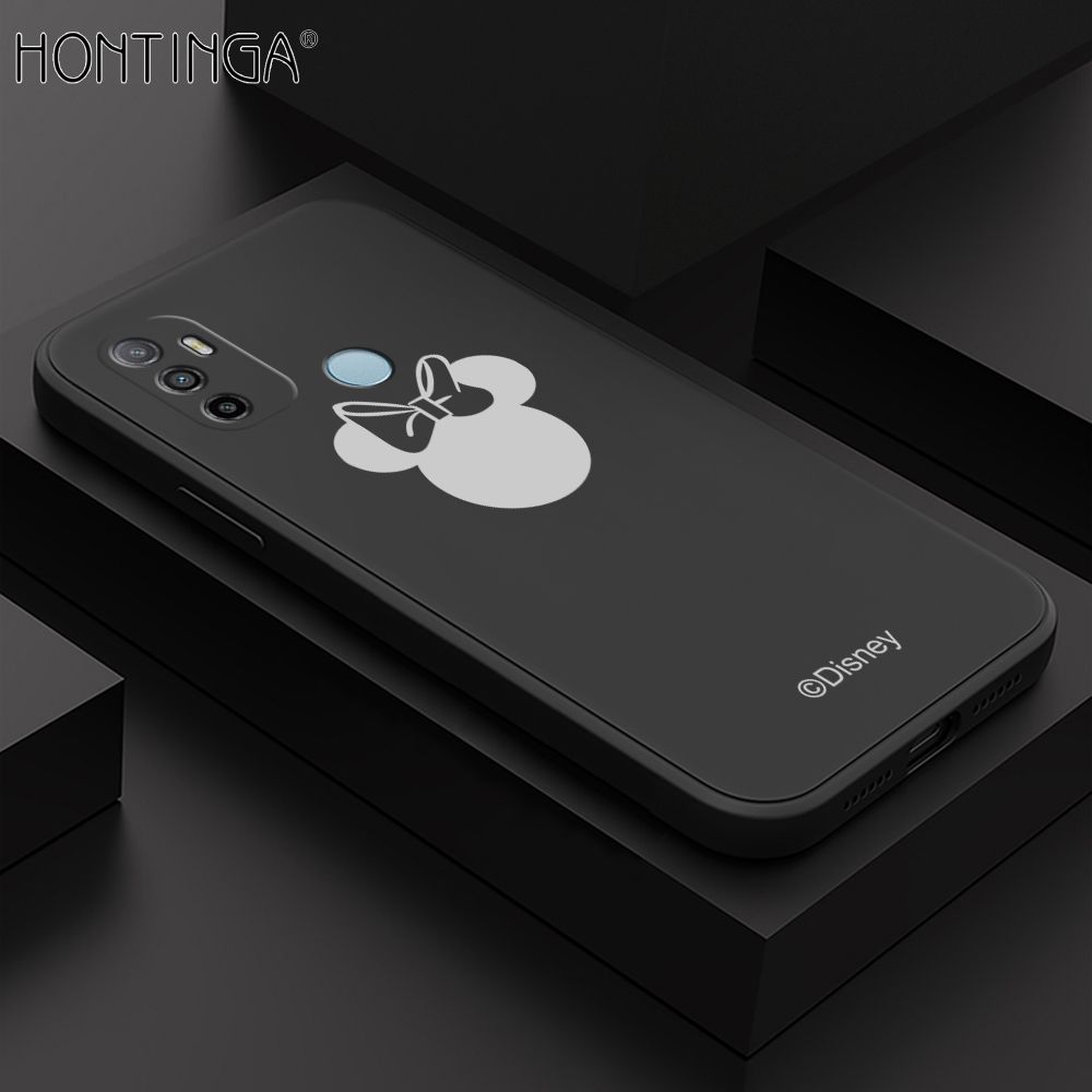 Hontinga for OPPO A53 2020 Case Cartoon Mouse Phone Case Soft Square Edge Silicone Cases Full Lens Cover Shockproof Protection Cover