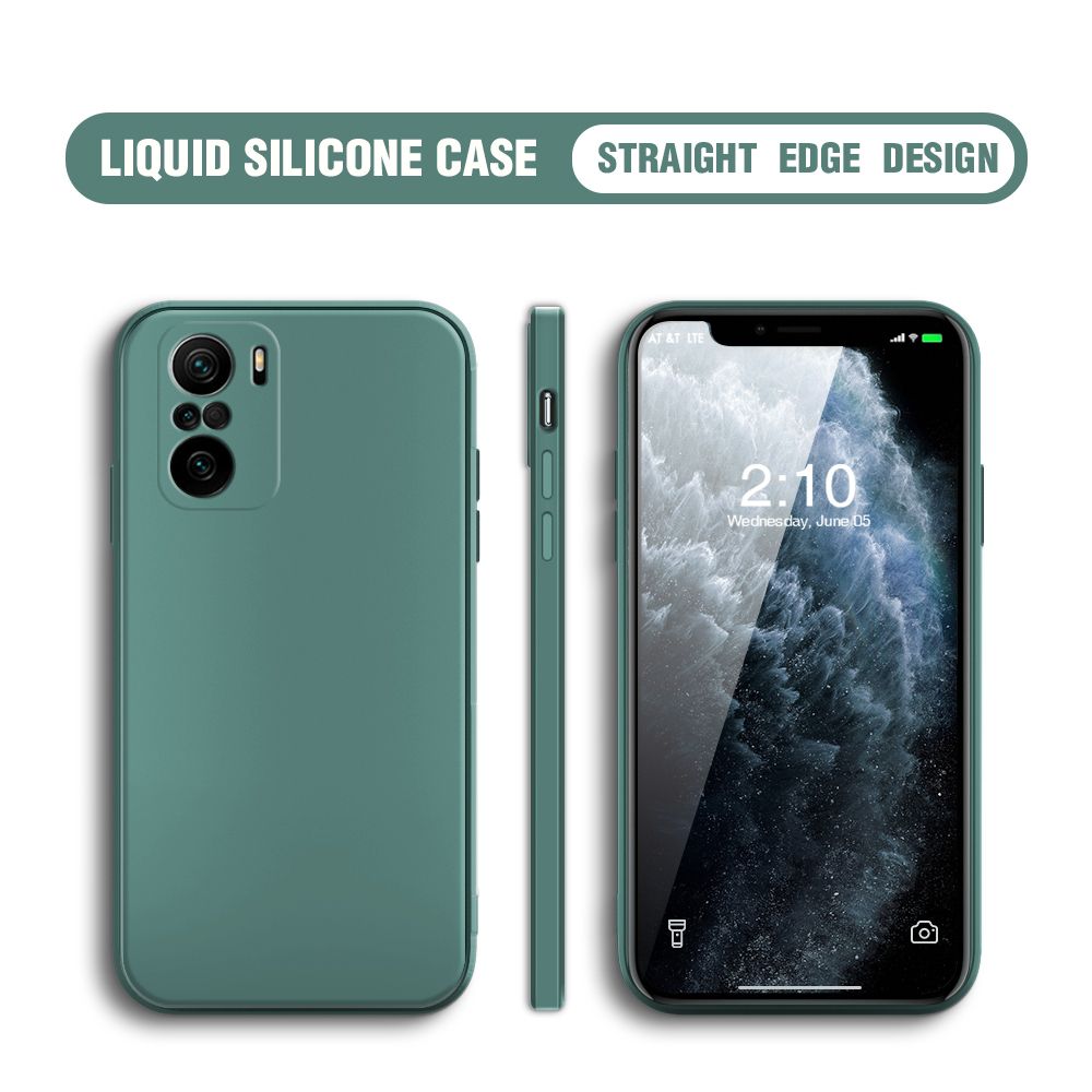 UCUC for Xiaomi Poco F3 Case Thin Soft Luxury Square Liquid Silicone Phone Case Candy Cover