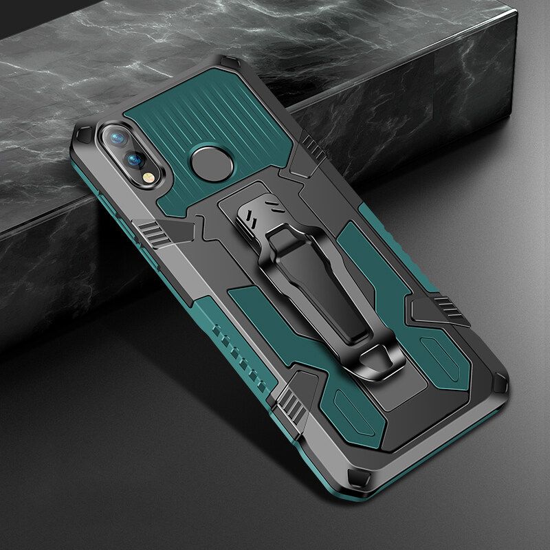 Shockproof Phone Case For Xiaomi Redmi Note 7 Rugged Armor Aluminum Magnetic Stand Metal Anti-fall Cover