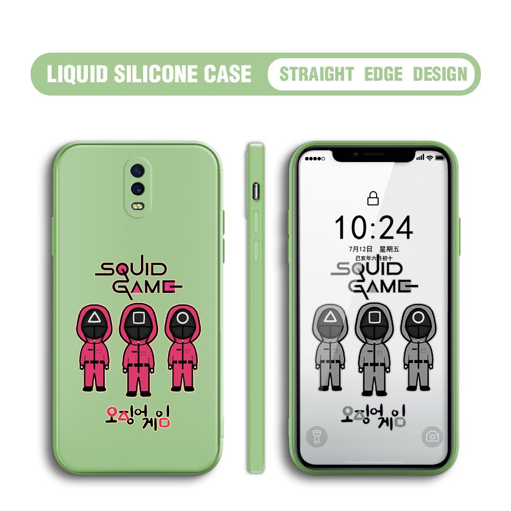UCUC for OPPO R17 Case Trend Cartoon Korean Squid Phone Cover Liquid Silicone Case Phone Protective Case