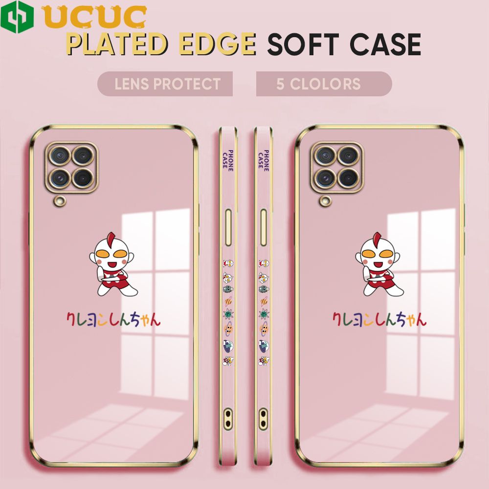 UCUC for Samsung Galaxy M62 F62 Back Cover + Free Lanyard Altman Luxury 6D Plating Case Side Pattern Soft Silicone Square Phone Cases