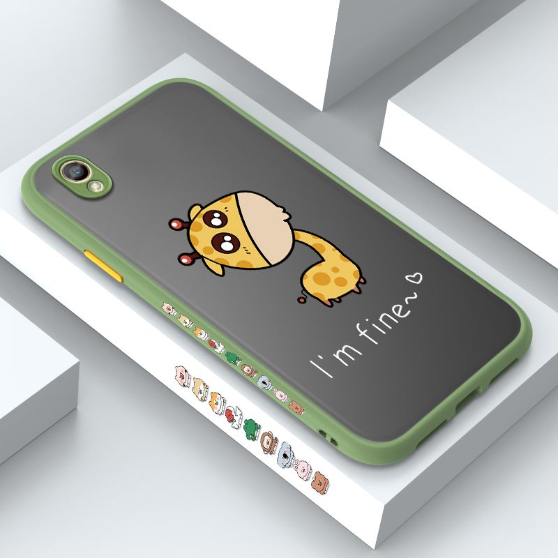 ZeroQiQi for OPPO NEO 9 Case Cute Funny Giraffe Side Printing Cover Frosted Ultra Thin Protective Anti Fall Phone Case