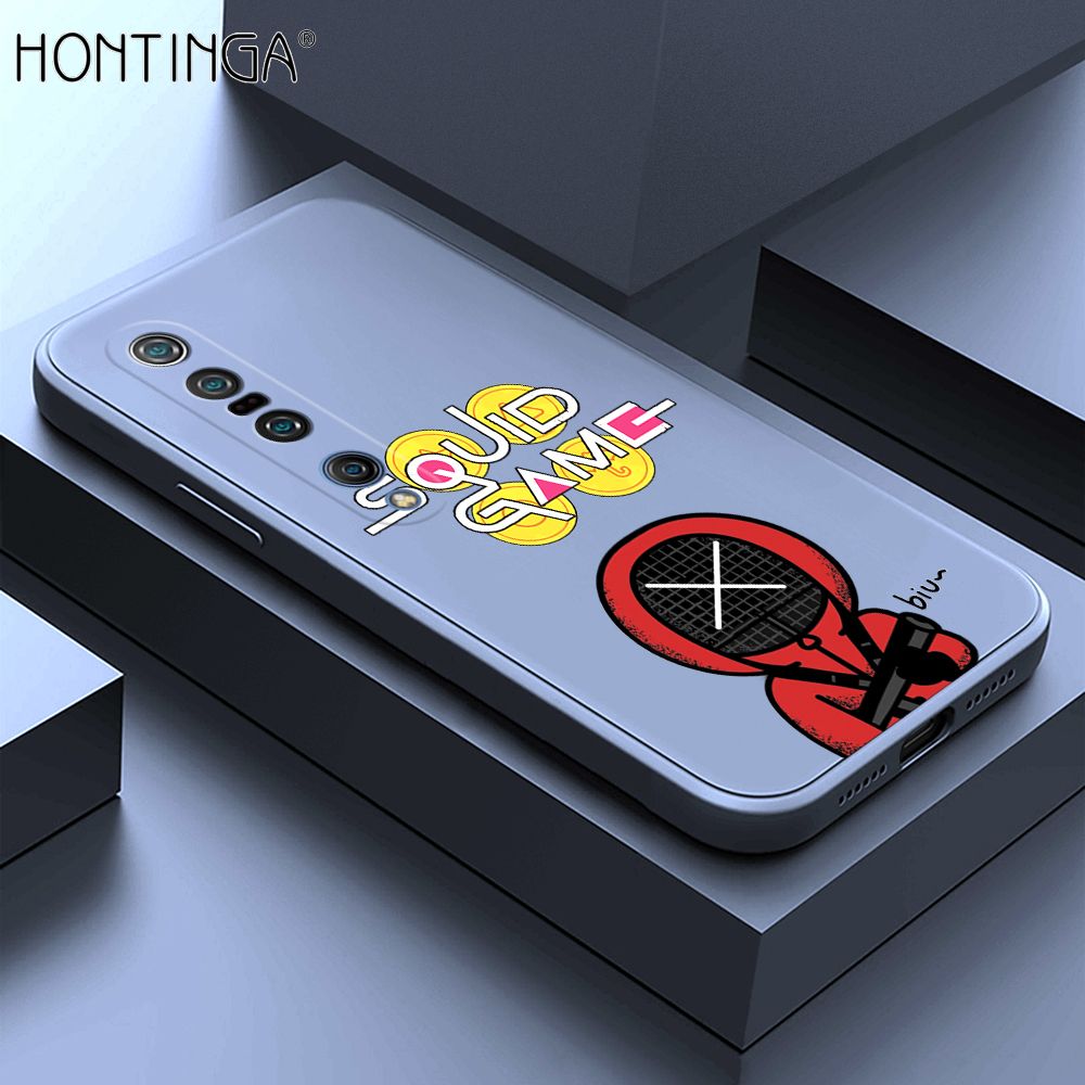 Hontinga for Xiaomi Mi 10 Pro Case Fashion Cartoon Electric Baton Judge Role Phone Cover Square Liquid Silicone Trend Phone Case