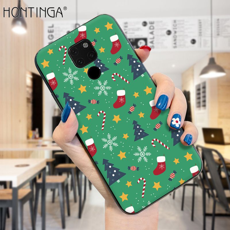 Hontinga for Huawei Mate20 Case Merry Christmas Gifts for Girls Boys Phone Cover Shockproof Soft Silicone TPU Cases