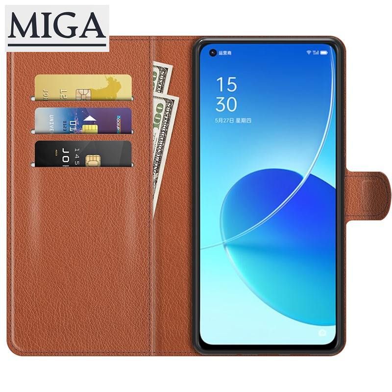 For OPPO Reno6 Z 5G Reno 6Z 5 Pro 4 Pro 4Z 5Z Phone Case Wallet Flip Case  Grain PU Leather Scratch Resistant Stand Holder Cover Casing Reno5 Reno4 Pro Reno6Z Reno4Z