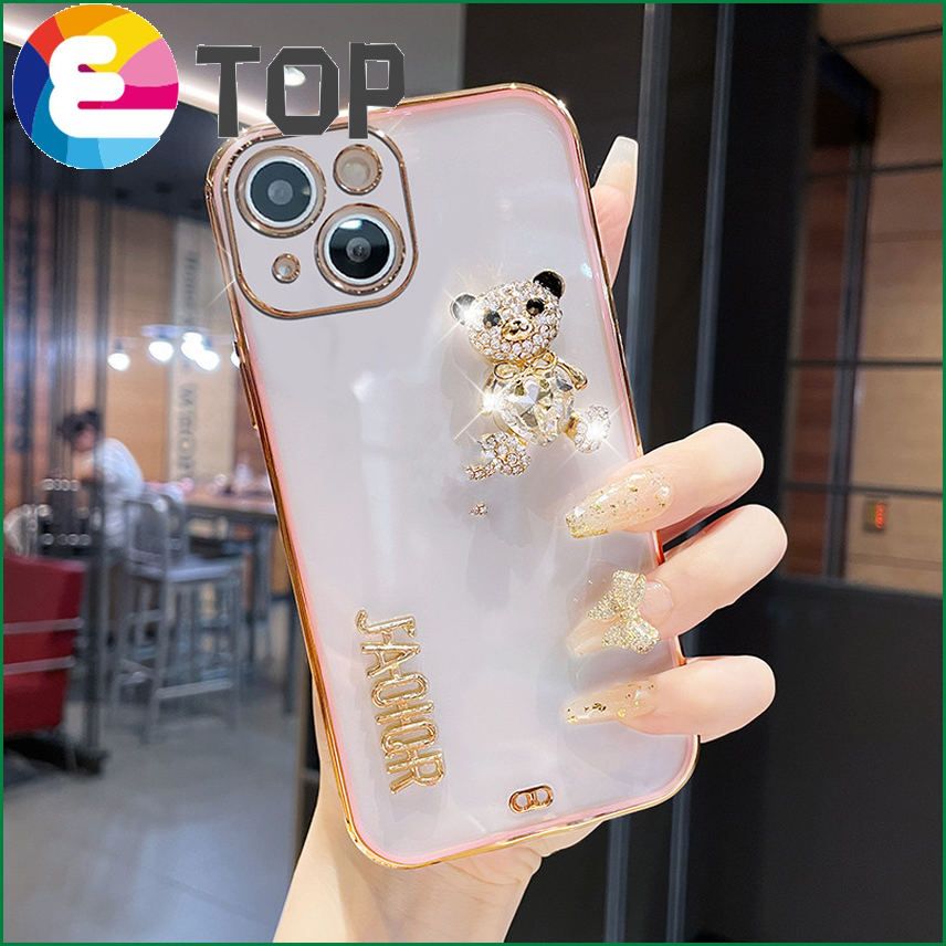 Suitable for Apple 13 new mobile phone shell 13promax all-inclusive lens 13pro silicone soft shell rhinestone panda tide