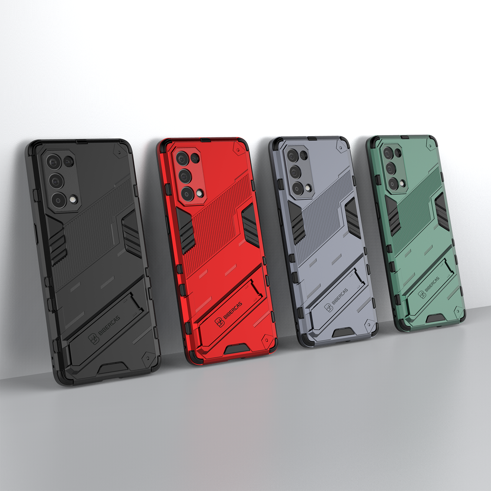 For OPPO Reno 5 Pro 5G Slim Hard PC TPU Bumper Hybrid Anti-fall Protective Cover with Stand Function