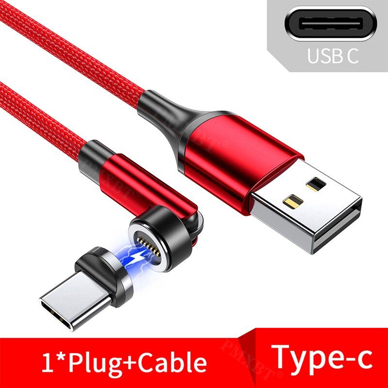 540 Rotate Magnetic Micro USB Type C Cable 3A Fast Charging Magnet Data Cord For iPhone 12 Mobile Phone USB Charger Charge Wire