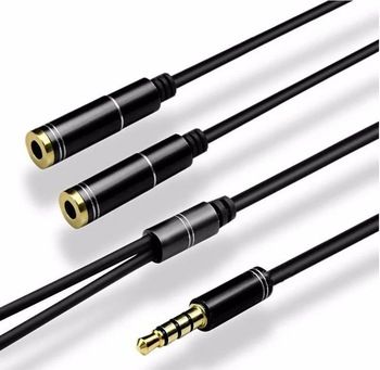 Headset Splitter Cable for PC 3.5mm Jack Headphones Adapter Convertors for PC 3.5mm Female with Headphone/Microphone Transform to 2 Dual 3.5mm Male for Computer Y Splitter Audio