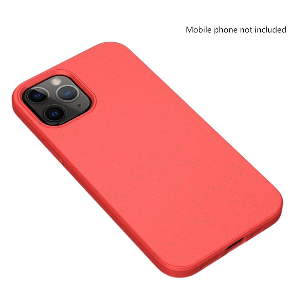 Wheat Straw Tpu All-Inclusive Phone Case Suitable For Iphone12 Anti-Fall Creative Mobile Phone Protective Cover-red for iphone12 (6.1)