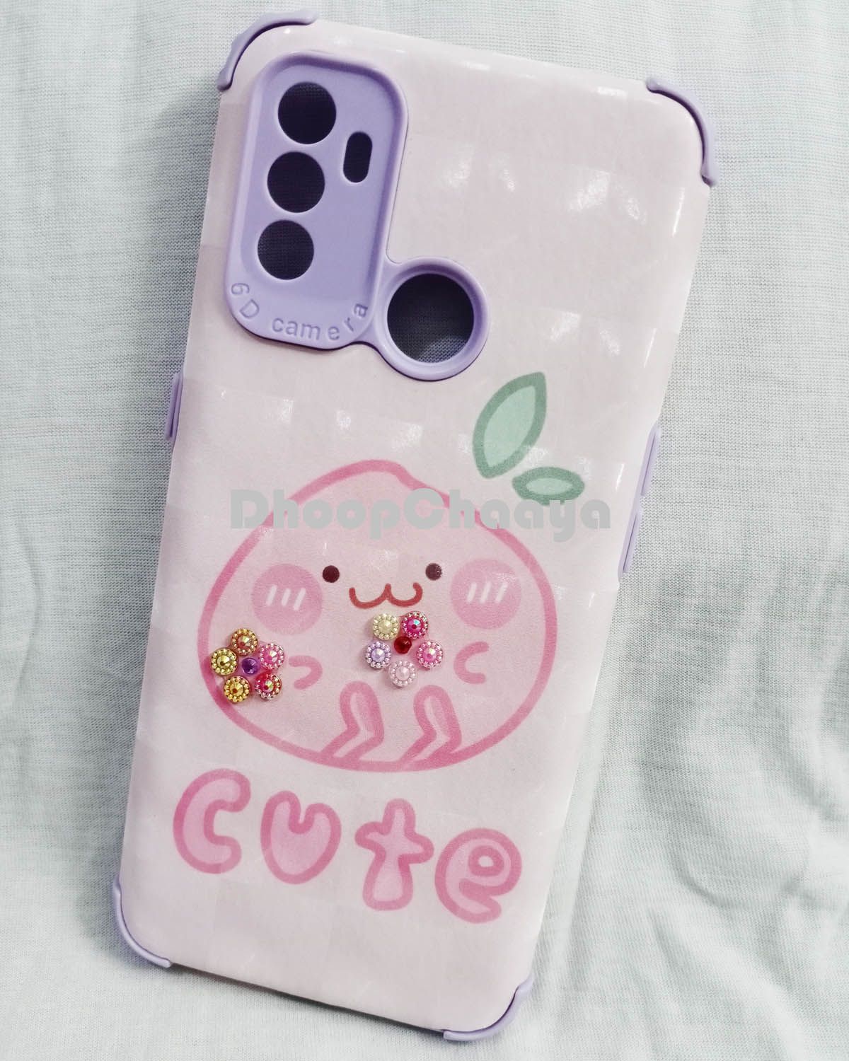 OPPO A33 (2020) / OPPO A53 / OPPO A53s / OPPO A32 - Camera Protection Luxury 6D Plating Half Wrapped Stone Fashionable Soft Ladies Case Cover