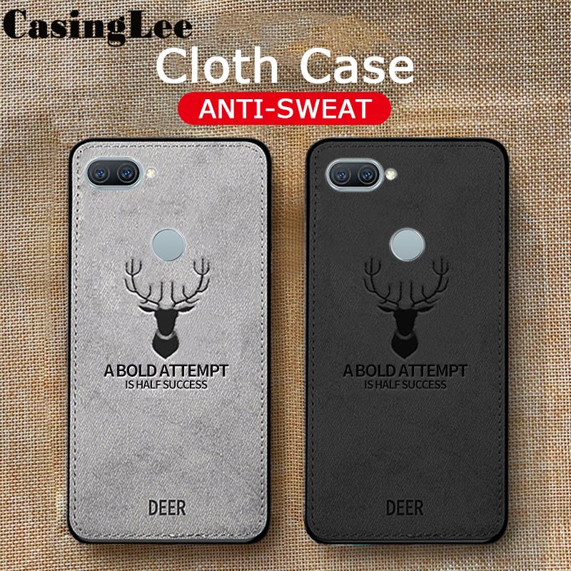 Casinglee for OPPO A12 Case Slim Hybrid matte Deer Elk Design Cloth Back cover for OPPO A12 Phone cases For girls and Boys