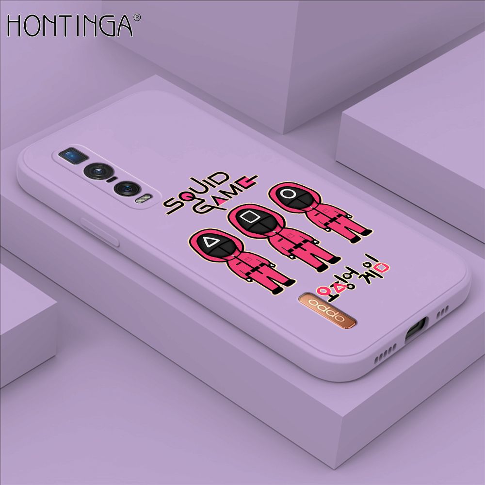 Hontinga for OPPO Find X2 Pro Case Trend Cartoon Korean Squid Phone Cover Liquid Silicone Case Phone Protective Case
