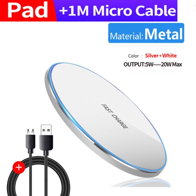 20W Fast Wireless Charger For Samsung Galaxy S10 S9/S9+ S8 Note 9 USB Qi Charging Pad for iPhone12 11 Pro XS Max XR X 8 Plus