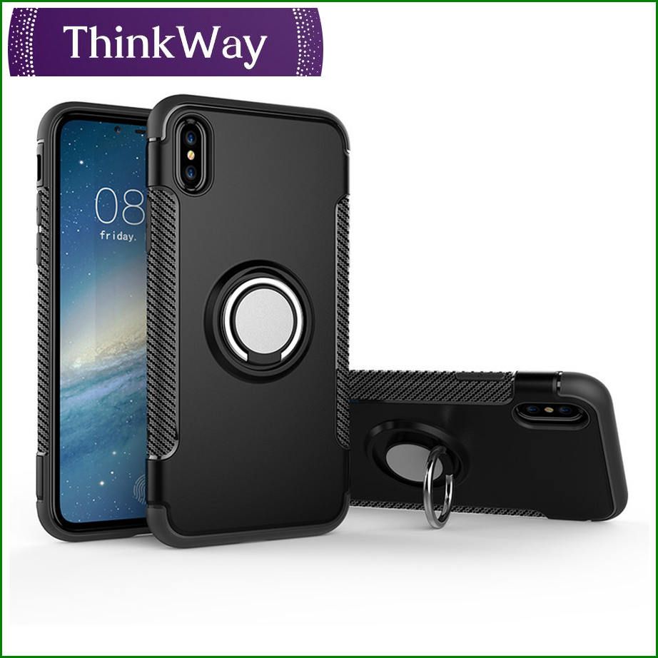 Carbon Fiber Design Armor Cover Car Mount Ring Armor Drop Sleeve Black Frame Armor Drop Scratch Cover For iphone11 & iphone11 pro