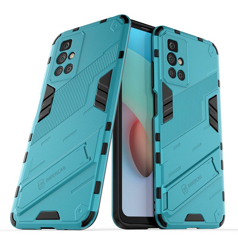 For Xiaomi Redmi 10 Case Camera Protection Back Cover Bumper with Kickstand Phone Stand Hardcase