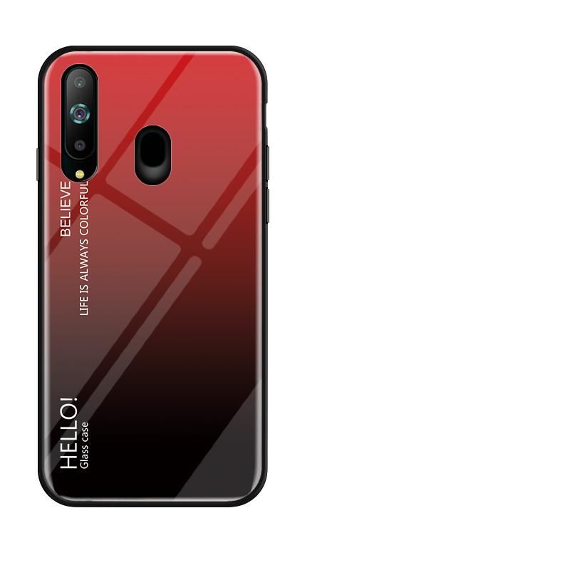 Gradient Color Tempered Glass Casing Protective Case Back Cover Soft TPU Bumper Case For Samsung Galaxy A8s / Galaxy A9 Pro (2019) Case