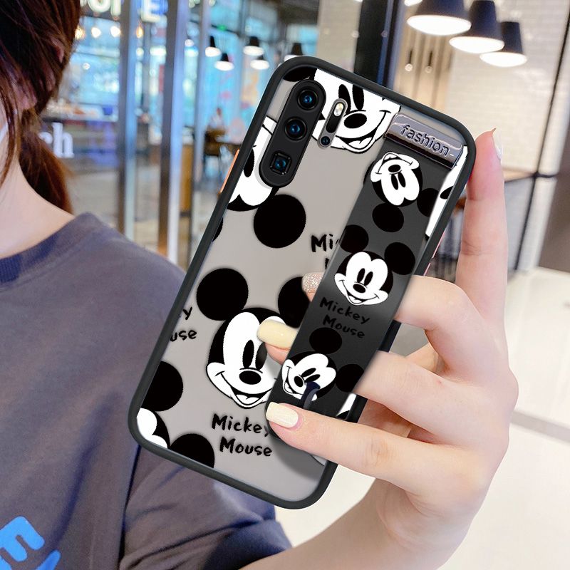 UCUC for Huawei P30 Pro Wrist Strap Case Cute Mouse Avatar Wristband Printing Cover Shockproof Ultra Thin Phone Case