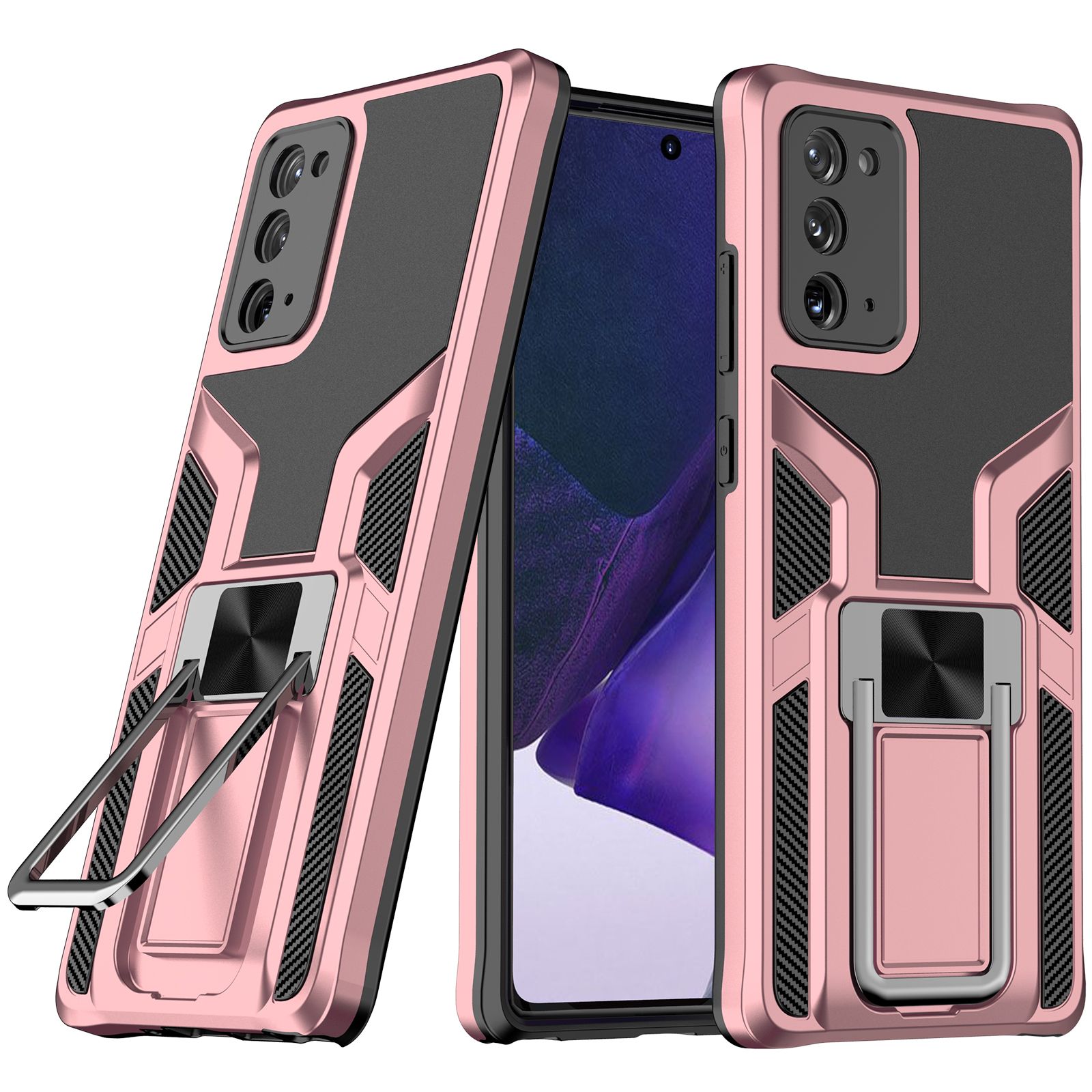 For Samsung Galaxy Note 20 Phone Case Bumper Case Magnet Ring Holder Military Back Cover