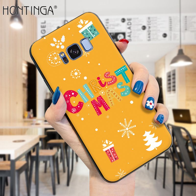 Hontinga for Samsung S8 Case Merry Christmas Gifts for Girls Boys Phone Cover Shockproof Soft Silicone TPU Cases