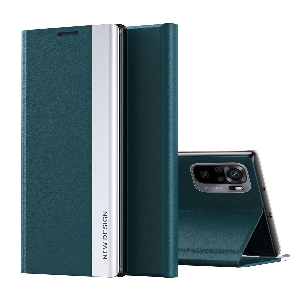 For Xiaomi Redmi Note 10S/Note 10 4G Thin Slim Folio Flip Leather Magnetic Closure Case Cover