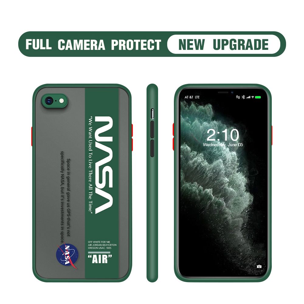 Hontinga for iPhone 6 Plus / 6s Plus Case Astronaut Space Logo Cases Edge Frosted Transparent Phone Cover