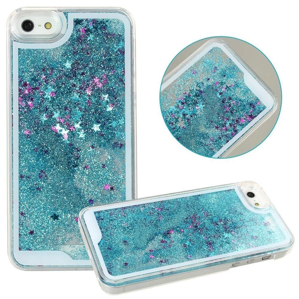 Redmi 8 Lite 3D Glitter Back Cover  -Green&Transparent