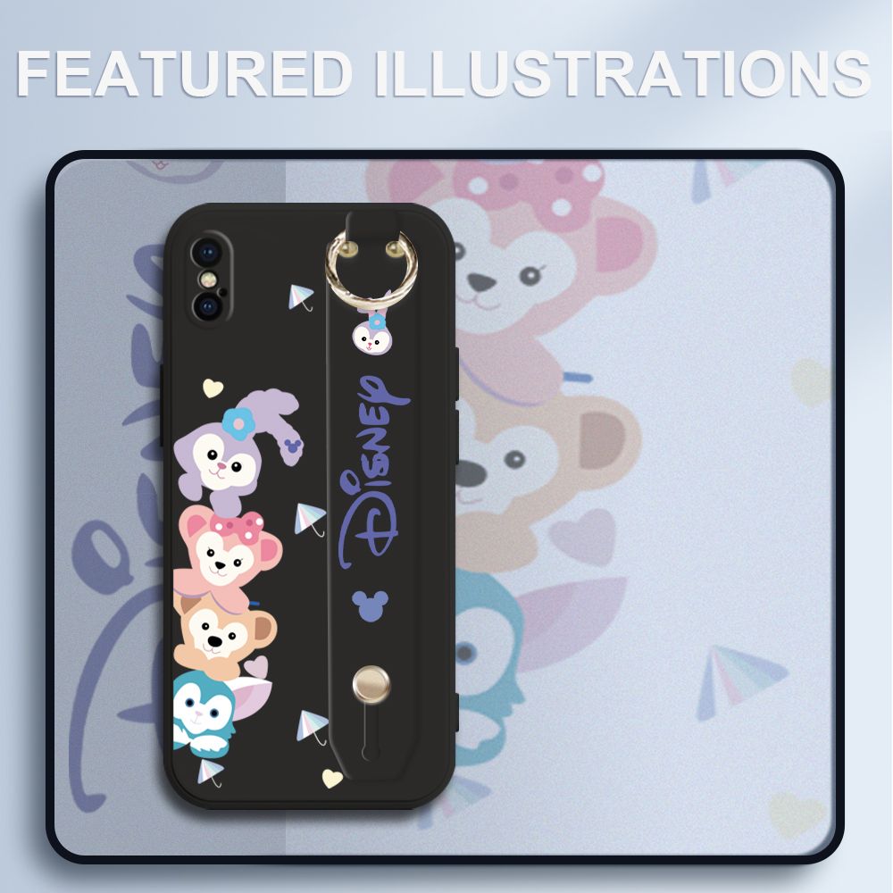 UCUC for iPhone XS MAX Wrist Strap Case Creative Cartoon Cute Bunny Cover Ultra Thin Anti Fall Liquid Silicone Phone Case