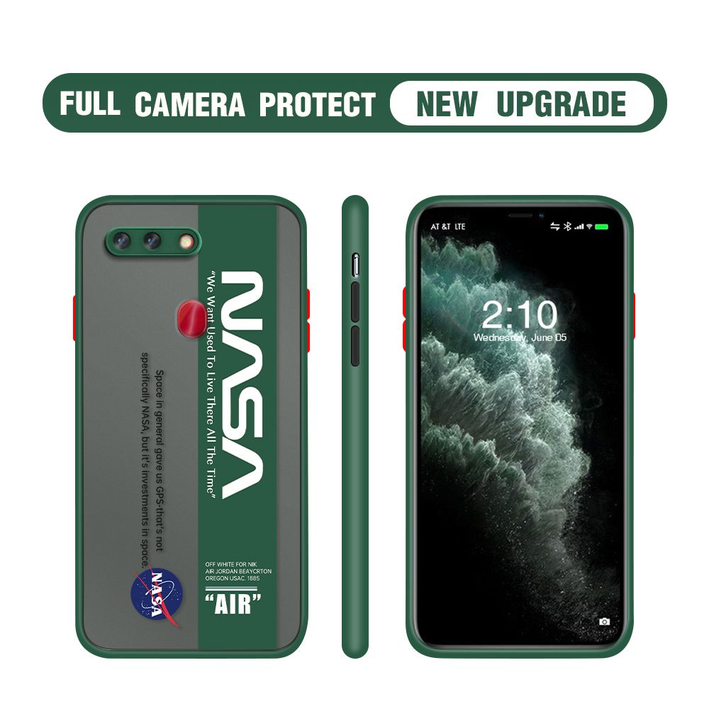 Hontinga for OPPO R15 Case Astronaut Space Logo Cases Edge Frosted Transparent Phone Cover