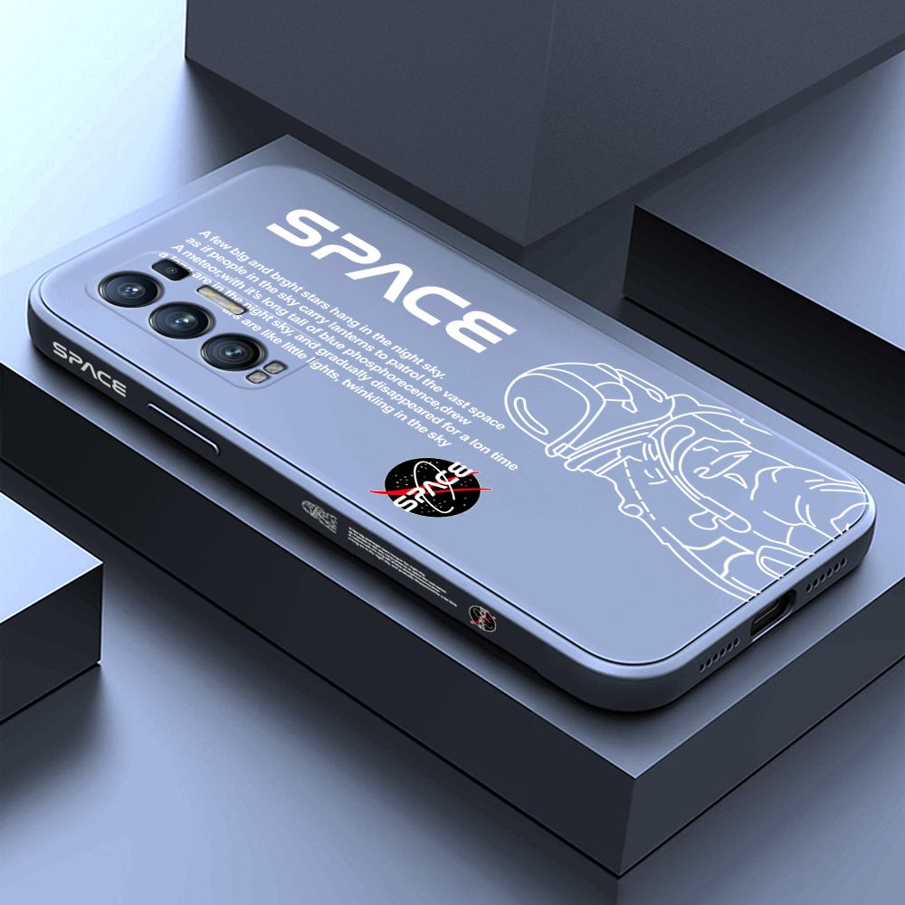 ZeroQiQi for OPPO Reno 5 Pro Plus 5G Case Planet Astronaut Phone Cover Soft Full Lens Protection Casing Ultra Thin Soft Liquid Silicone Phone Cases