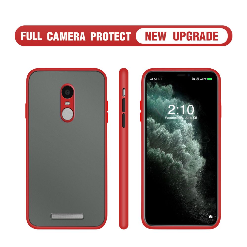 Hontinga for Redmi Note 3 / Note 3 Pro Cover Simple Solid Color Case Edge Frosted Transparent Phone Cover