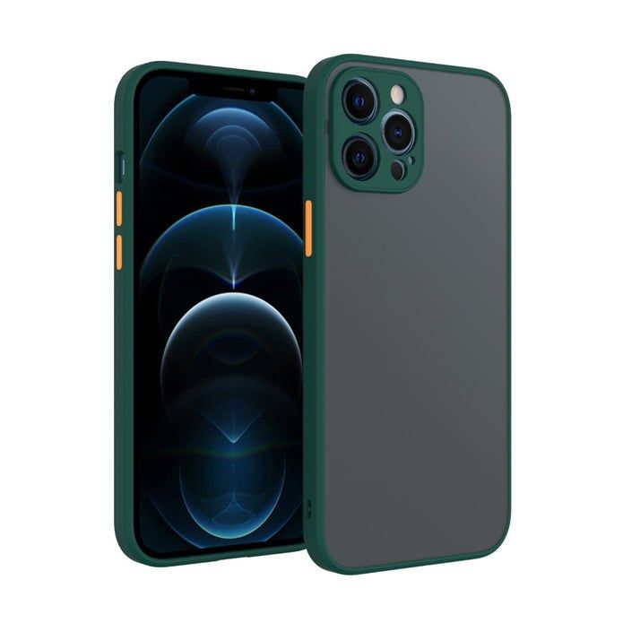 Smoke Translucent Matte Hard Back Cover For Apple iPhone 12 pro (6.1") With Camera Protection