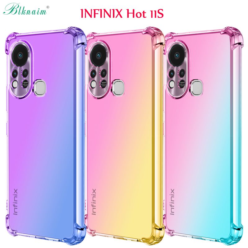 BLKNAIM Phone case For infinix Hot 11s case Gradient Four corners Anti-fall TPU phone case for infinix Hot 11S case cover