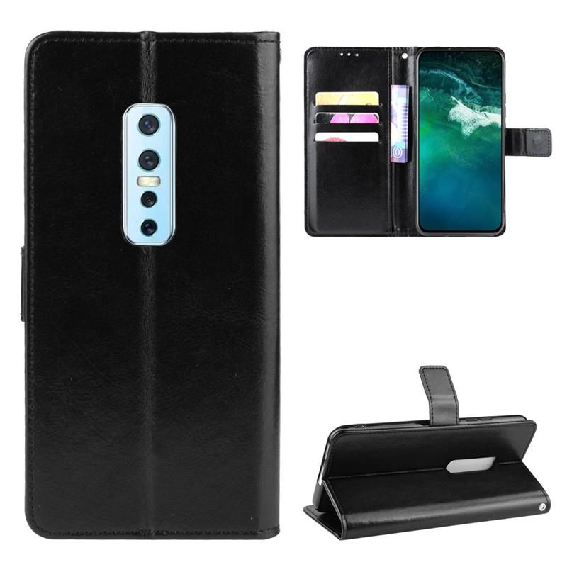 Holster Flip Stand Wallet Crazy Horse PU Leather Case For Vivo V17 Pro Cover