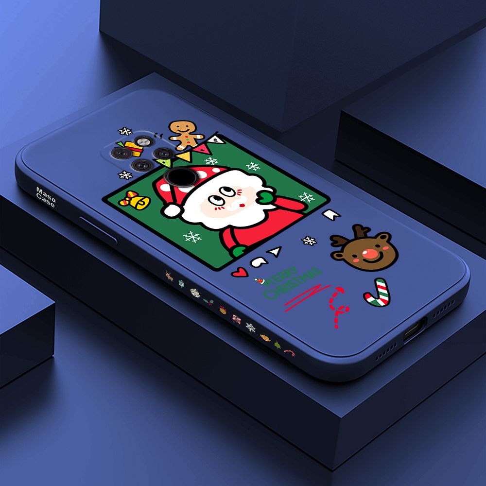 ZeroQiQi for Huawei Mate20 Case Santa Claus Christmas Gifts Side Printing Cases Soft Liquid Silicone Phone Cover