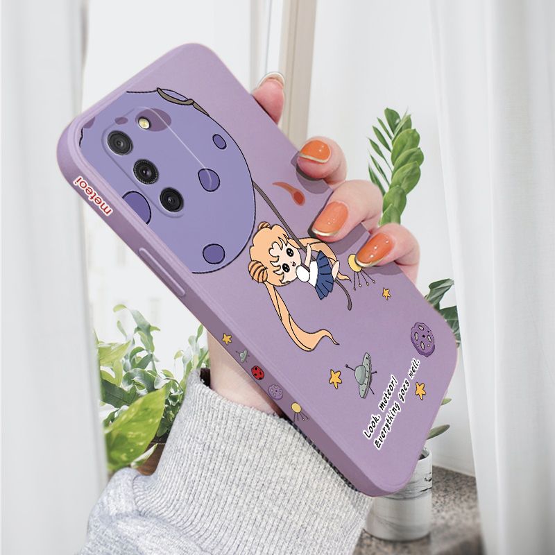 AMORVOR for Samsung Galaxy S10 Lite Back Cover Lovely Sailor Moon Side design Soft Case Liquid Silicone Phone Cases