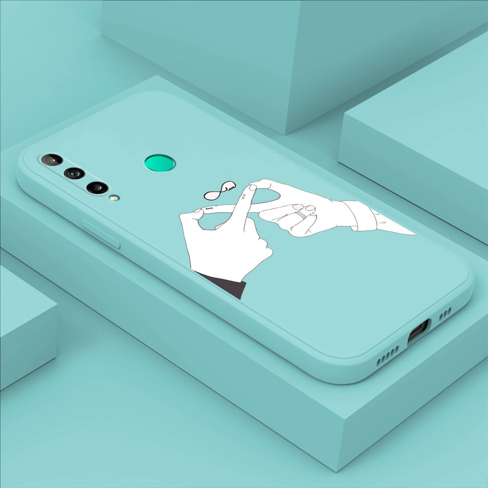 ZeroQiQi for Huawei Y7P Back Cover Mobius Ring Ultra Thin Soft Luxury Square Multicolor Liquid Silicone Phone Case