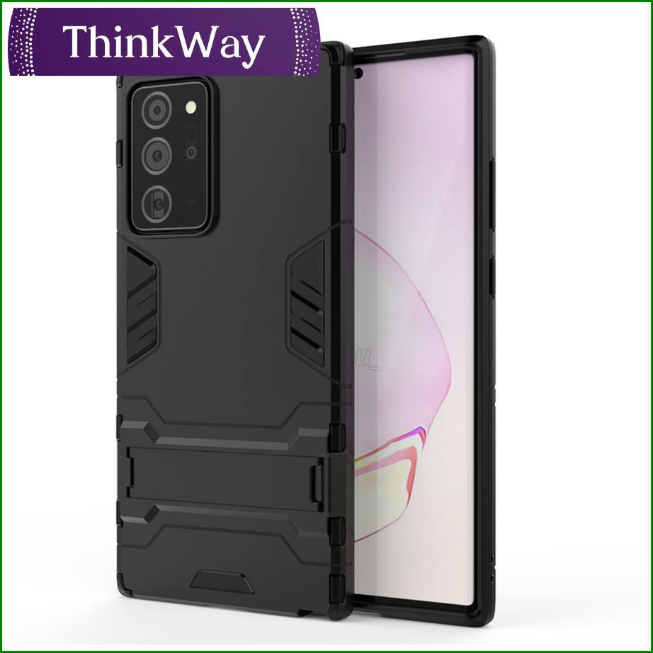 Phone Case Luxury Iron Man Stand Cover Hard Armor and Soft Silicone TPU Frame Casing For Samsung Note10 plus & Samsung M30S/M21