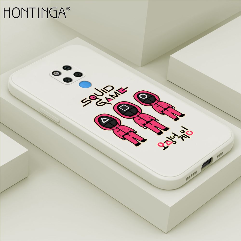 Hontinga for Huawei Mate 20X Case Trend Cartoon Korean Squid Phone Cover Liquid Silicone Case Phone Protective Case